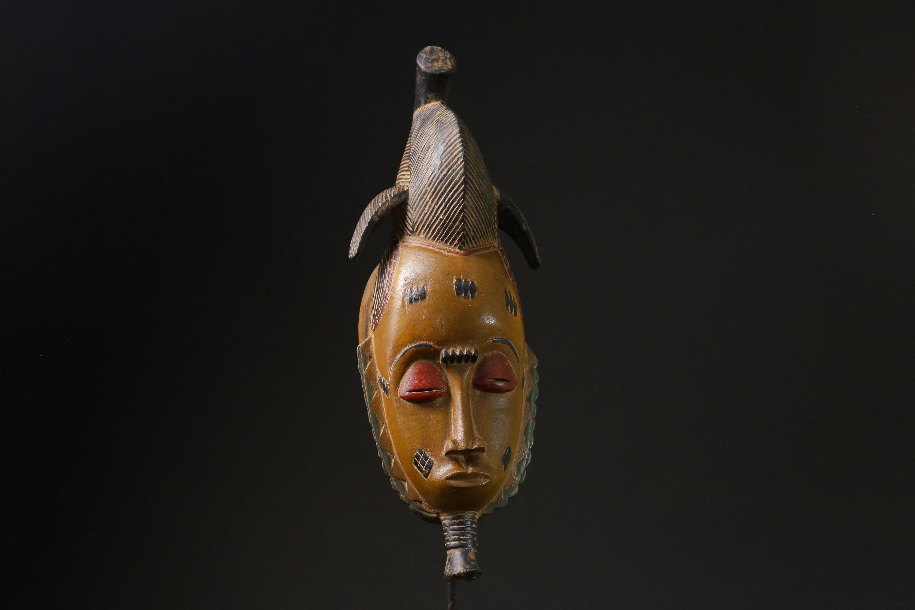 African Art Handcrafted From One Piece Wood Yaure Guro Mask Wall Mask -9788