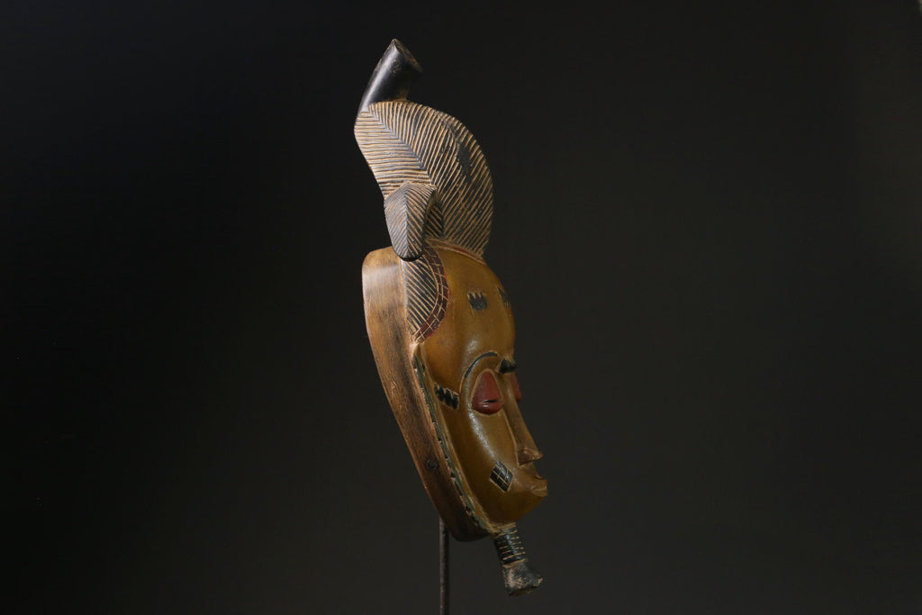 African Art Handcrafted From One Piece Wood Yaure Guro Mask Wall Mask -9788
