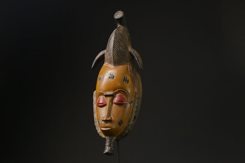 African Art Handcrafted From One Piece Wood Yaure Guro Mask Wall Mask -9788