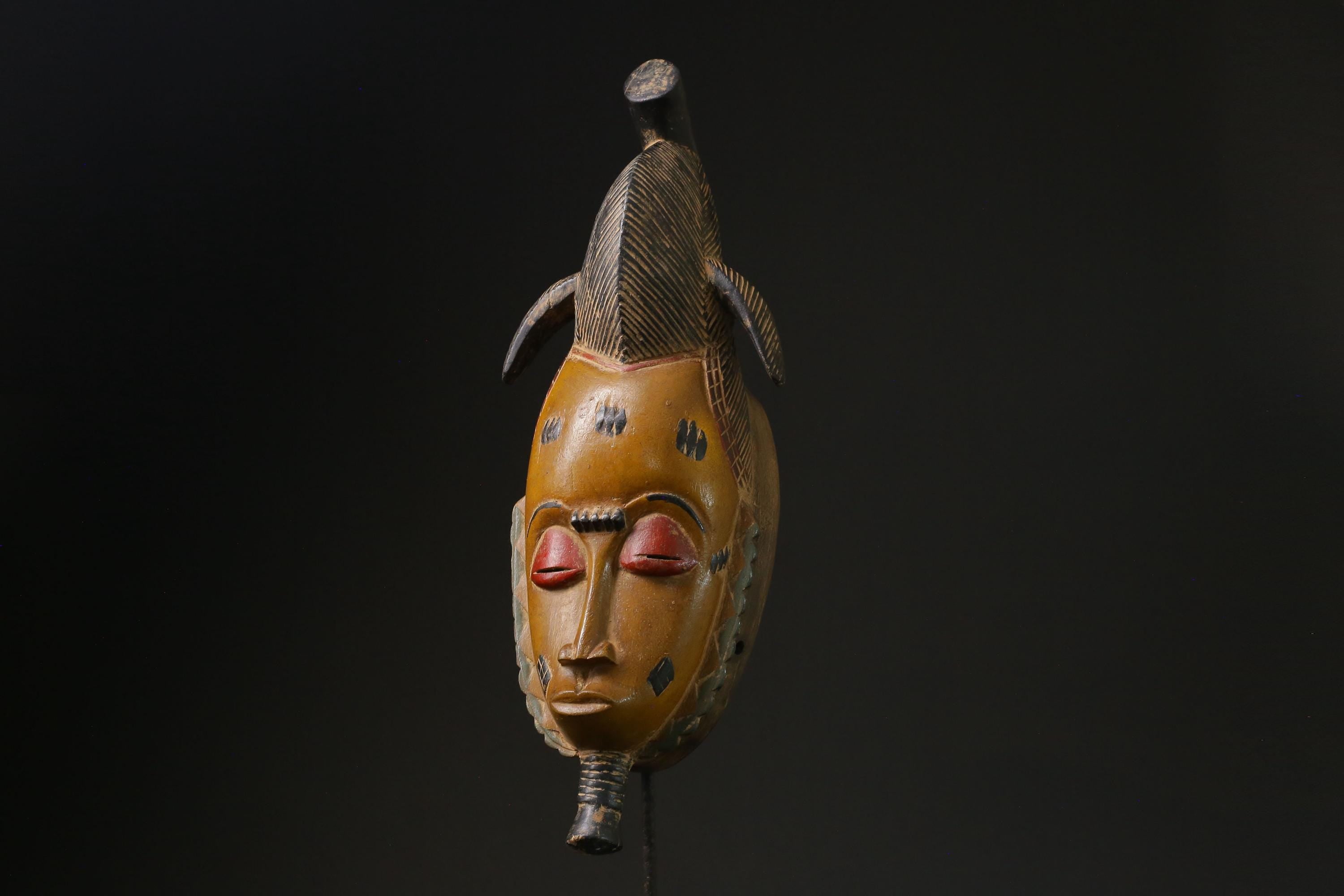 African Art Handcrafted From One Piece Wood Yaure Guro Mask Wall Mask -9788