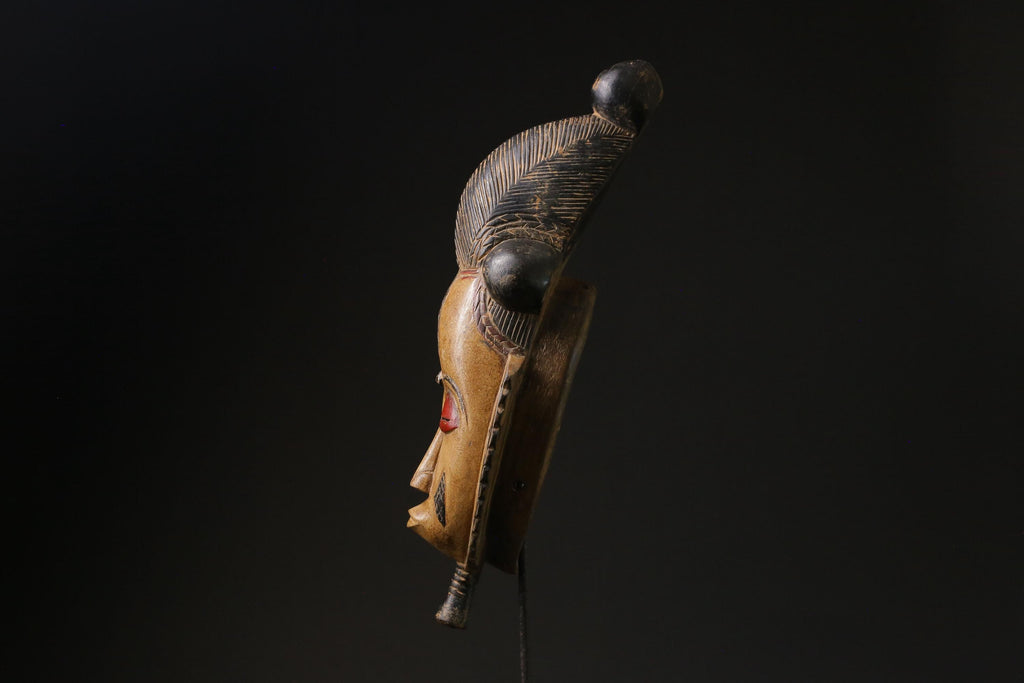 African Mask Antiques Tribal Art Face Vintage Wood Carved Vintage Guro-9796