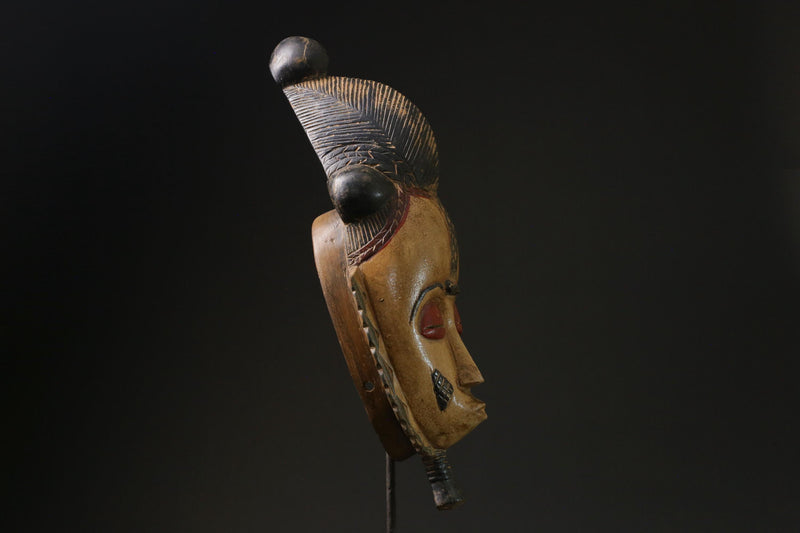 African Mask Antiques Tribal Art Face Vintage Wood Carved Vintage Guro-9796