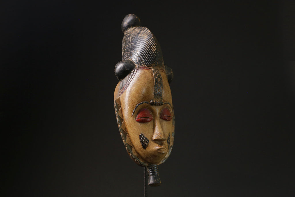 African Mask Antiques Tribal Art Face Vintage Wood Carved Vintage Guro-9796