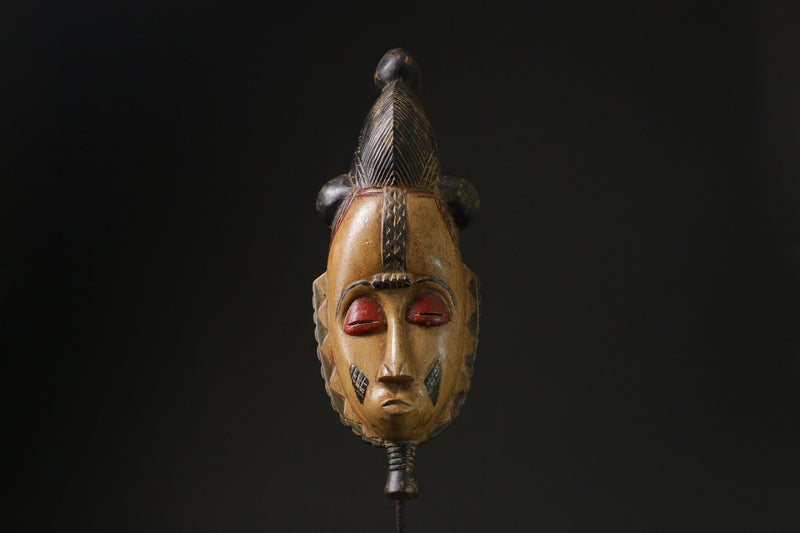African Mask Antiques Tribal Art Face Vintage Wood Carved Vintage Guro-9796
