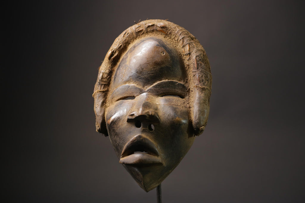 African wood mask Hand Carved Dan Face wooden Home Décor mask for wall-G2642