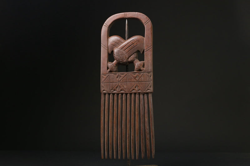 african statue wooden figure West African Comb Wooden African Swahili Carved -G2361