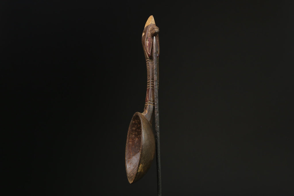 African Tribal Art Wooden Carved Dan Wakemia Spoon African traditional trop-G2366