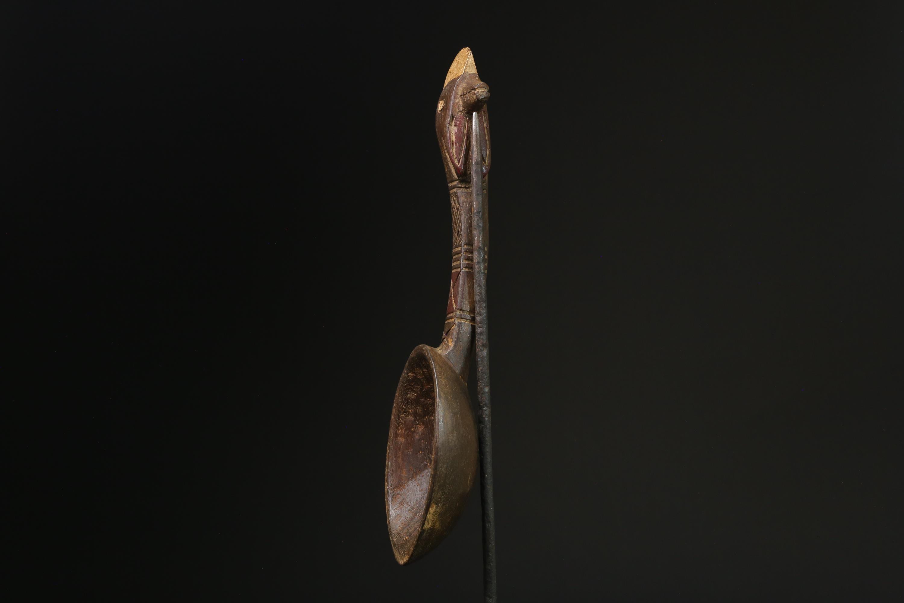 African Tribal Art Wooden Carved Dan Wakemia Spoon African traditional trop-G2366