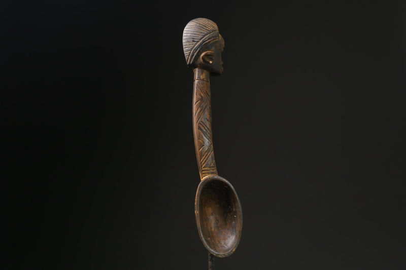 African Wooden figurine tribal Dan Wakemia Spoon Trophy wall mask -G2370