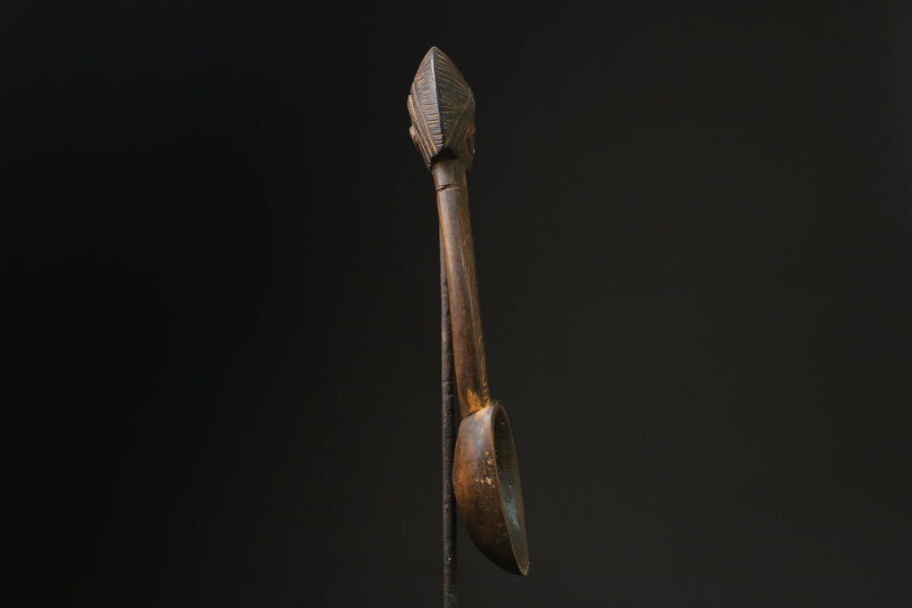 African Wooden figurine tribal Dan Wakemia Spoon Trophy wall mask -G2370