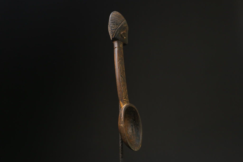 African Wooden figurine tribal Dan Wakemia Spoon Trophy wall mask -G2370