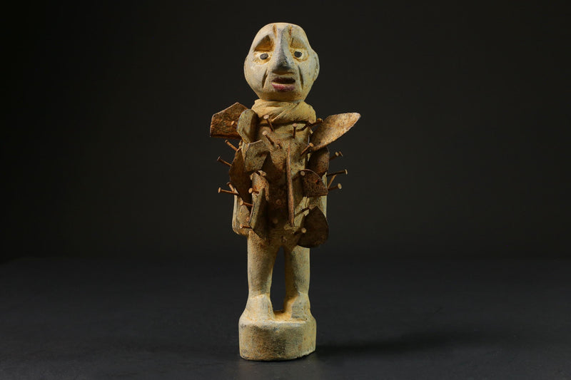 African Nkisi-nkondi Power Figure Nail Fetish Congo art sculpture Tribal -9802