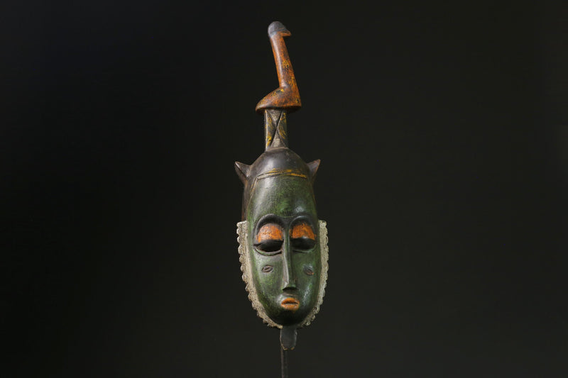 African mask antiques tribal Face vintage Wood Carved Hanging Guro masks for wall-9785