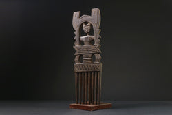 African Heritage Collection Ashanti Family Wooden Comb Hand carved statue -G2388