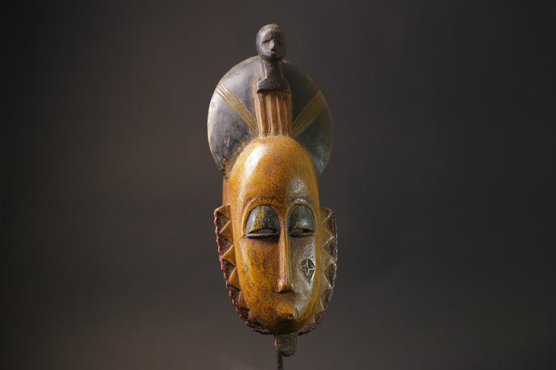 African wood mask antiques Tribal Mask Handmade folk art Antiques Guro Masks for wall-G2650