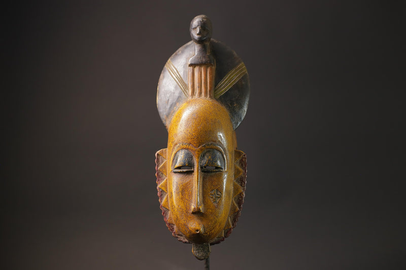 African wood mask antiques Tribal Mask Handmade folk art Antiques Guro Masks for wall-G2650