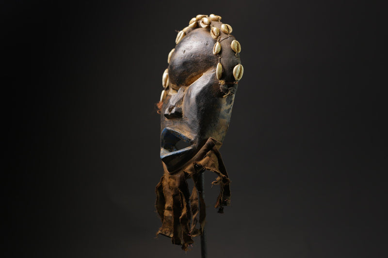African Tribal Face Mask Wood Hand Carved Vintage Wall Hanging Dan mask masks for wall -G2390
