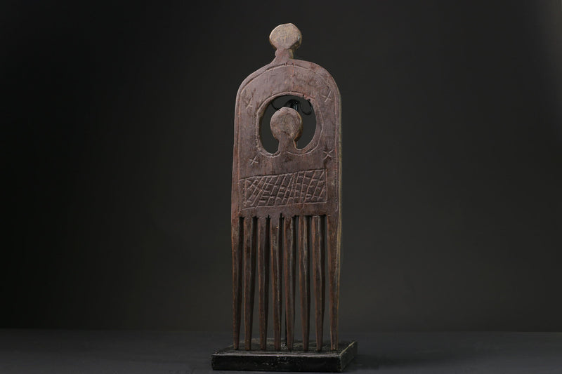 African Heritage Collection Ashanti Family Wooden Comb Hand carved statue -G2391