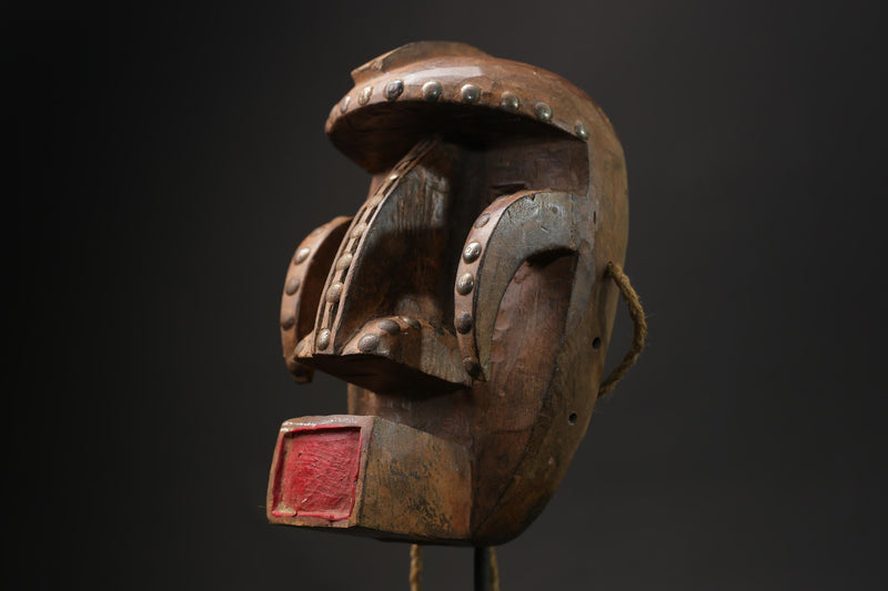 African Tribal Face Mask Wood Hand Carved Wall Hanging Kuba Dan Mask masks for wall -G2400