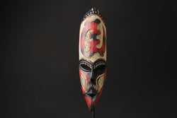 African mask African Colorful Mask Hand Carved Traditional Wooden Wall Decor Tribe Ghana-G2403