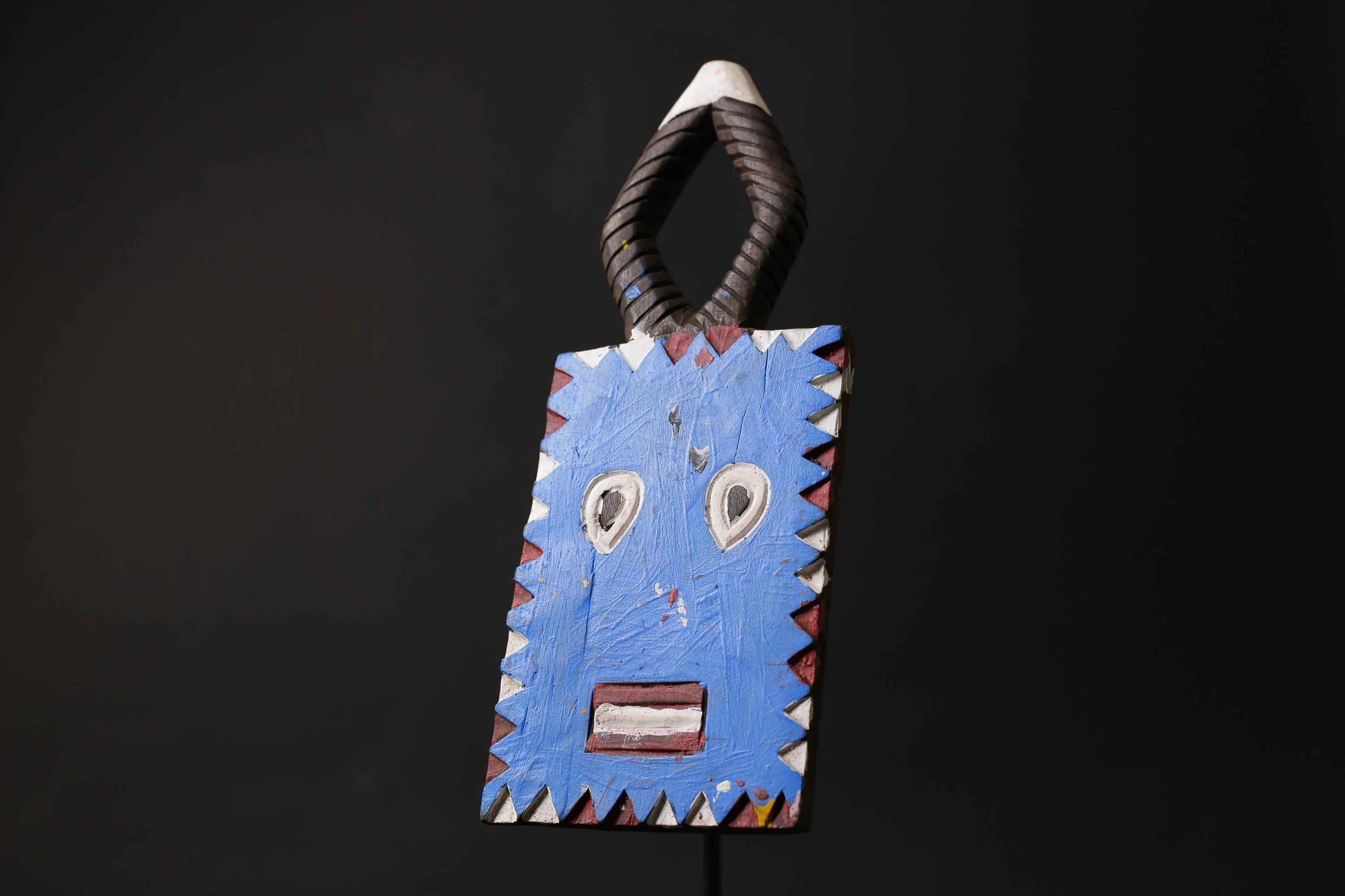 African mask antiques tribal Face vintage Wood Carved Hanging Goli kplekple-G2405