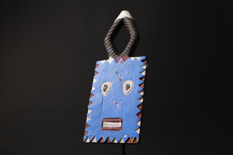 African mask antiques tribal Face vintage Wood Carved Hanging Goli kplekple-G2405