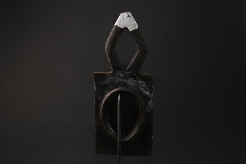 African mask antiques tribal Face vintage Wood Carved Hanging Goli kplekple-G2405
