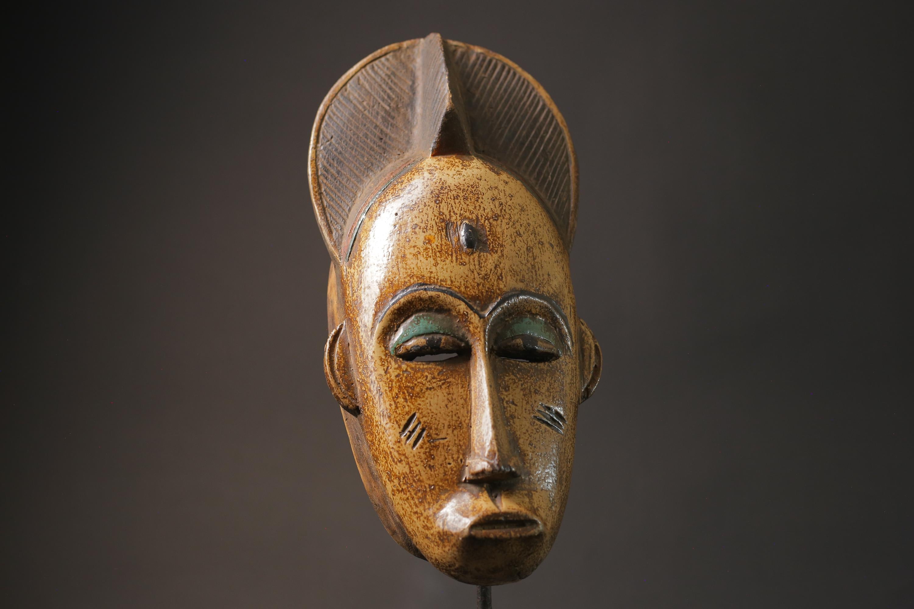 African Mask Antiques Tribal Art Face Vintage Wood Carved Vintage Guro Masks for wall -8776