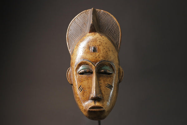 African Mask Antiques Tribal Art Face Vintage Wood Carved Vintage Guro Masks for wall -8776