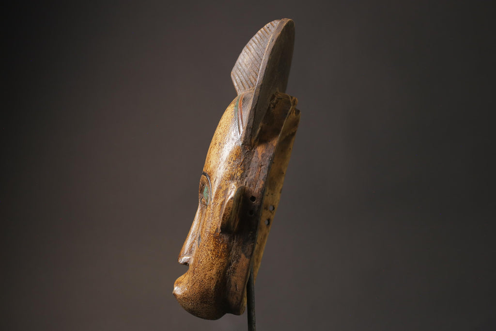 African Mask Antiques Tribal Art Face Vintage Wood Carved Vintage Guro Masks for wall -8776