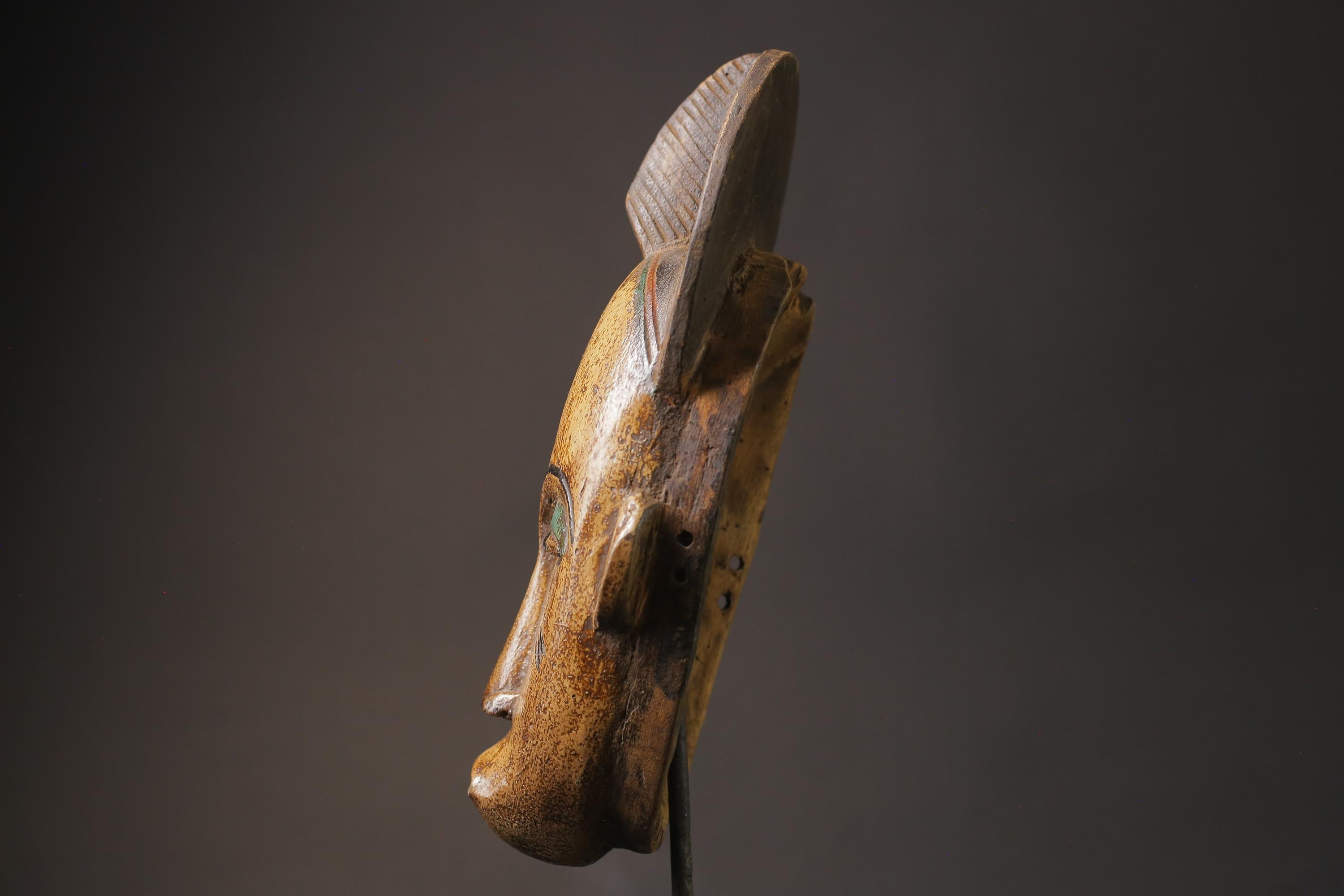 African Mask Antiques Tribal Art Face Vintage Wood Carved Vintage Guro Masks for wall -8776