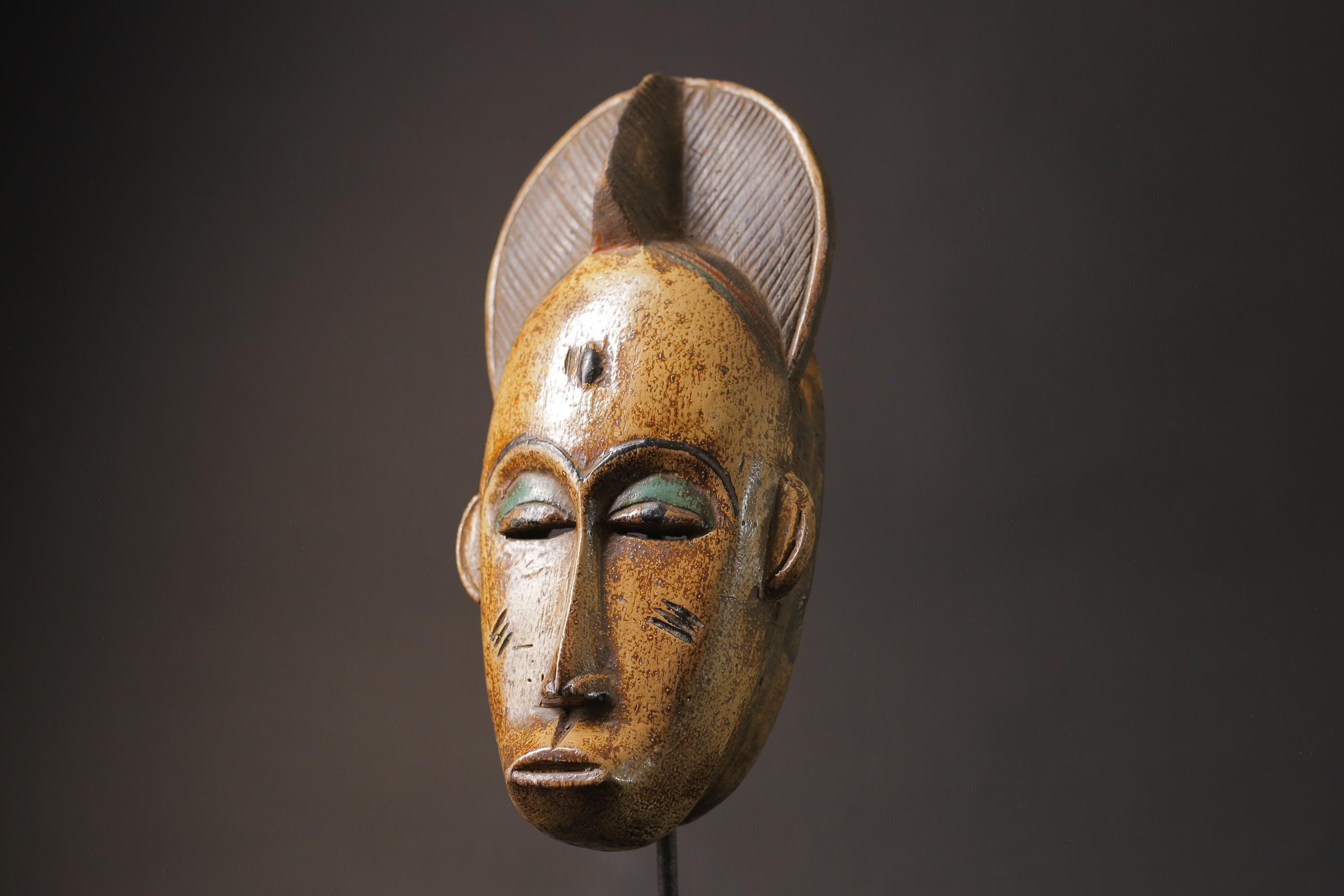 African Mask Antiques Tribal Art Face Vintage Wood Carved Vintage Guro Masks for wall -8776