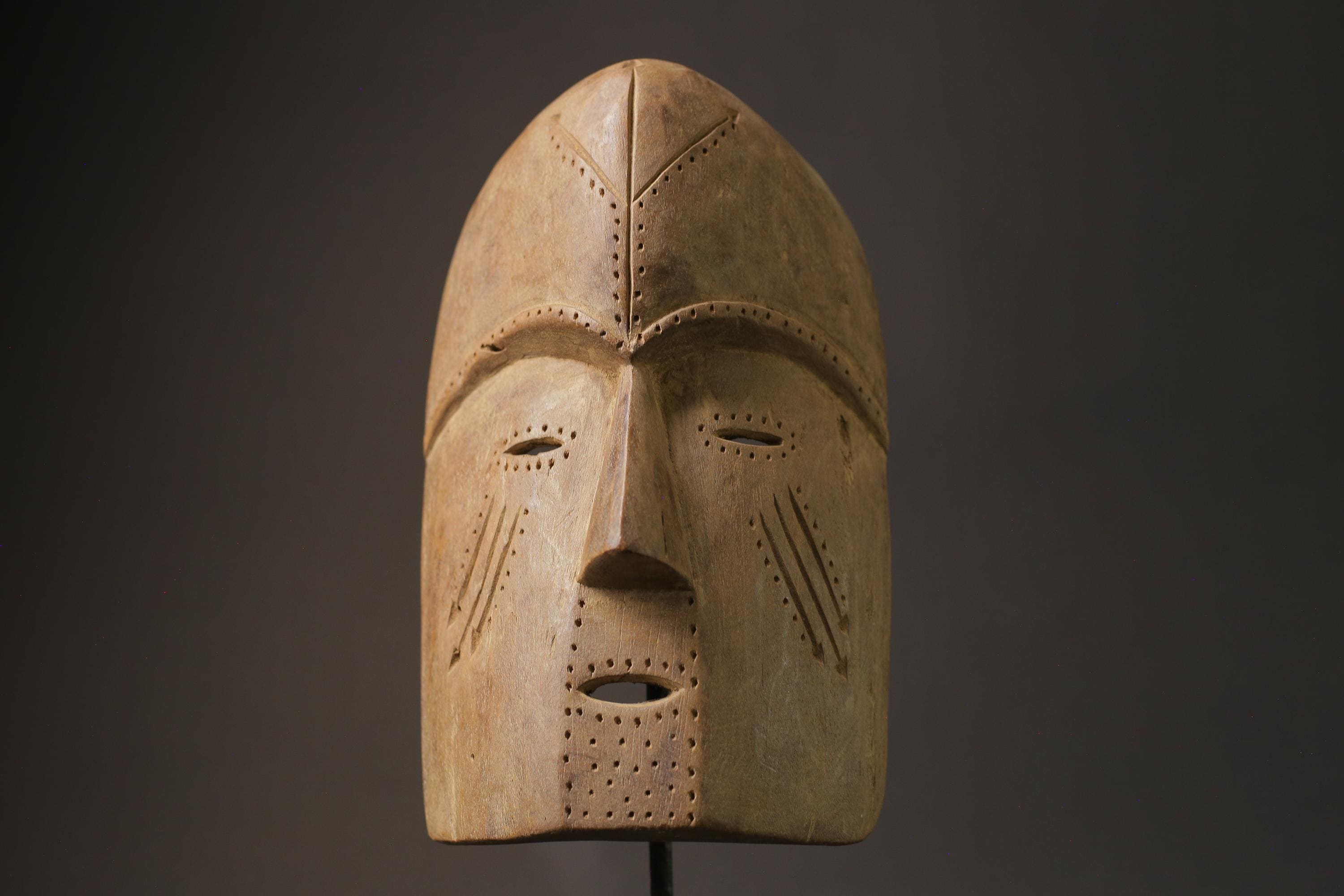 African Tribal Face Mask Wood Hand Carved Wall Hanging tribal Fang Masks for wall-2855