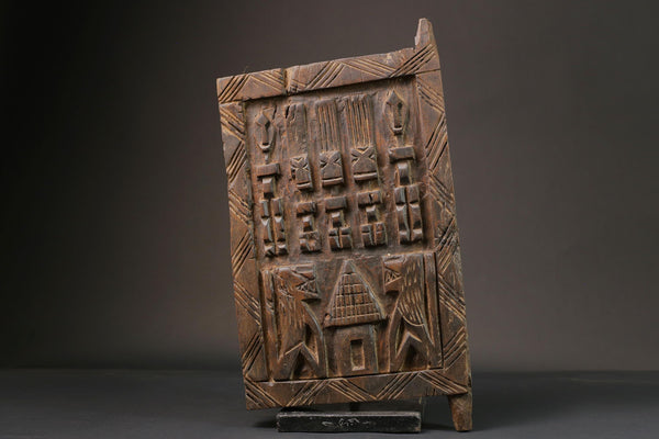 African Vintage wood door Wall art Dogon African Wood Granary Door-G2661