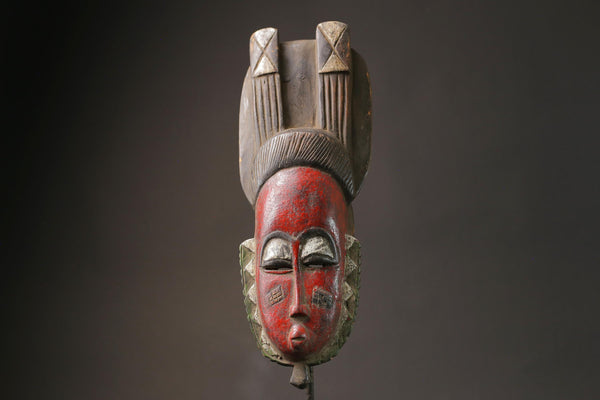 African Mask Antiques Tribal Art Face Vintage Wood Carved Vintage Guro Masks for wall -G2672