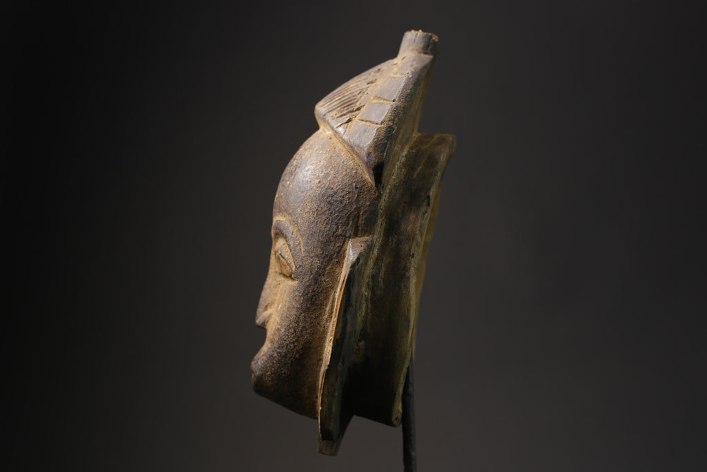 African Tribal Face Mask Wood Hand Carved Vintage Wall Hanging Baule masks for wall -5658