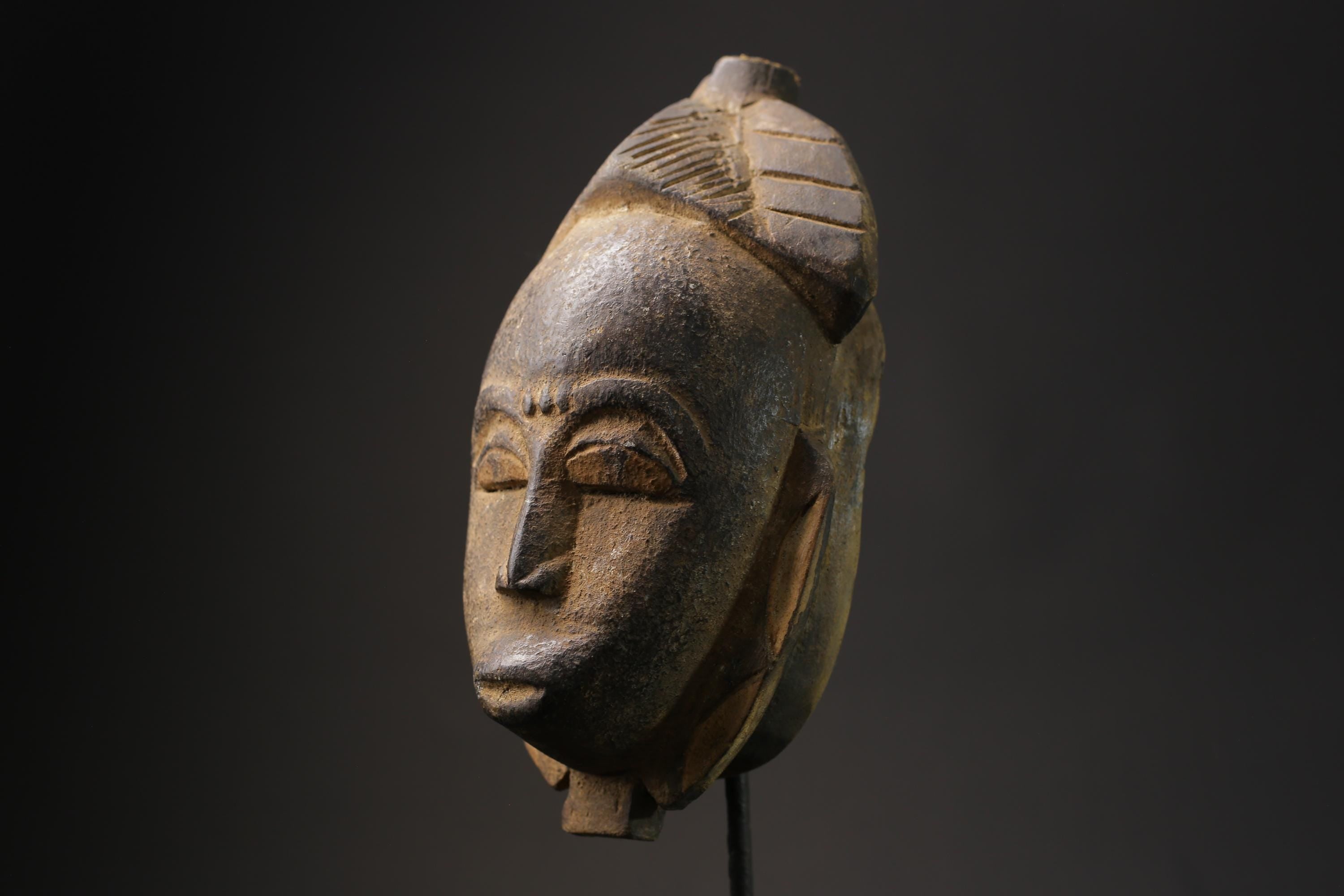 African Tribal Face Mask Wood Hand Carved Vintage Wall Hanging Baule masks for wall -5658