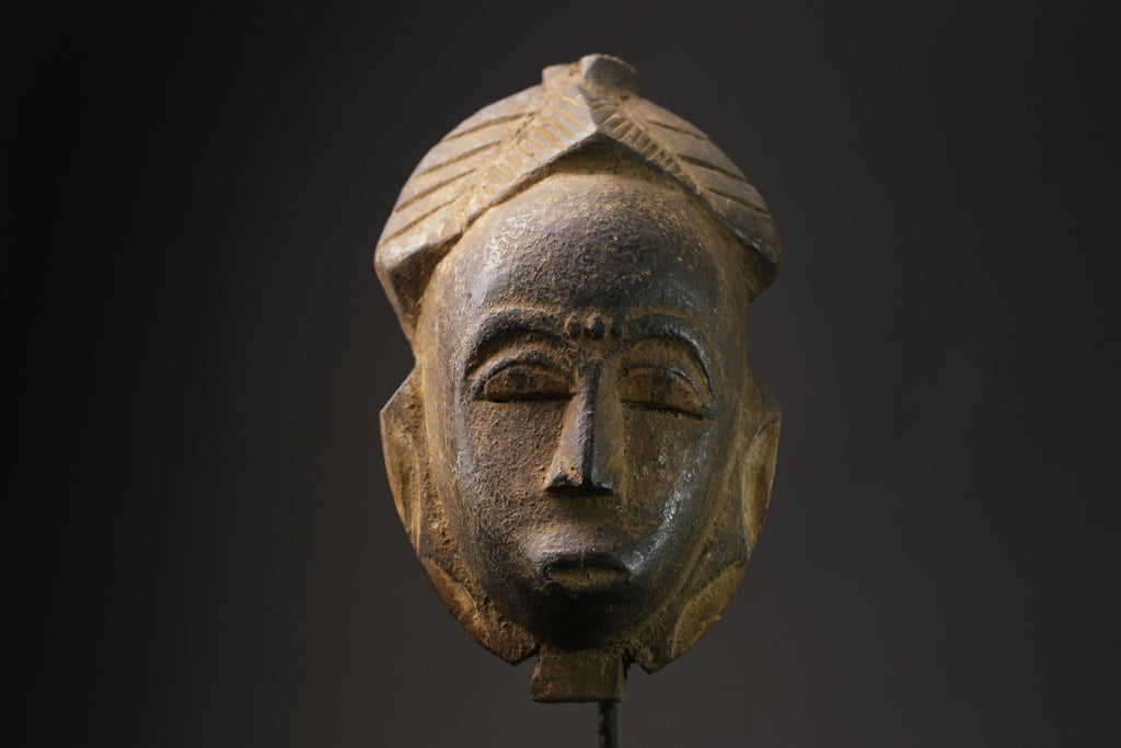 African Tribal Face Mask Wood Hand Carved Vintage Wall Hanging Baule masks for wall -5658
