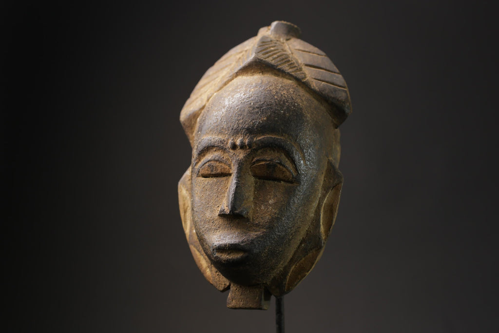 African Tribal Face Mask Wood Hand Carved Vintage Wall Hanging Baule masks for wall -5658