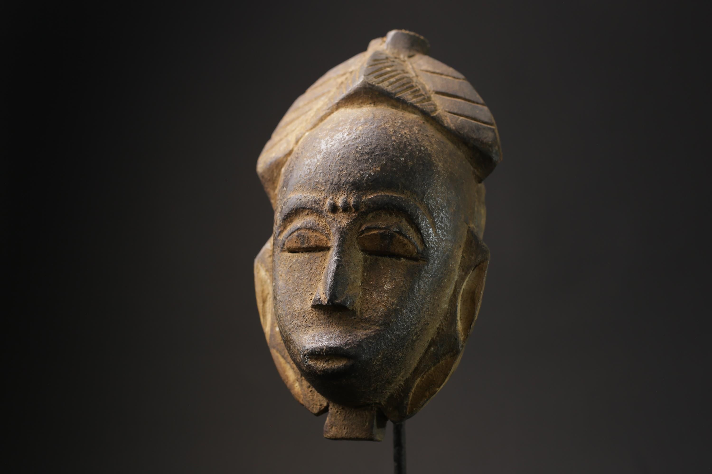 African Tribal Face Mask Wood Hand Carved Vintage Wall Hanging Baule masks for wall -5658