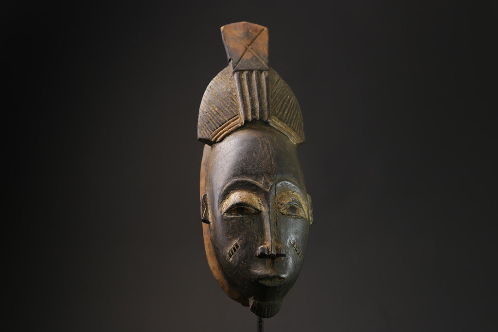 african wood mask antiques Hand Carved Guro African Tribal  Vintage Mask-8539