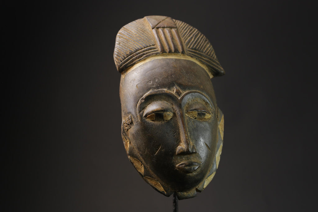 African Face Mask masks Hand Carved Wood Carved Yaure Guro masks for wall-8535