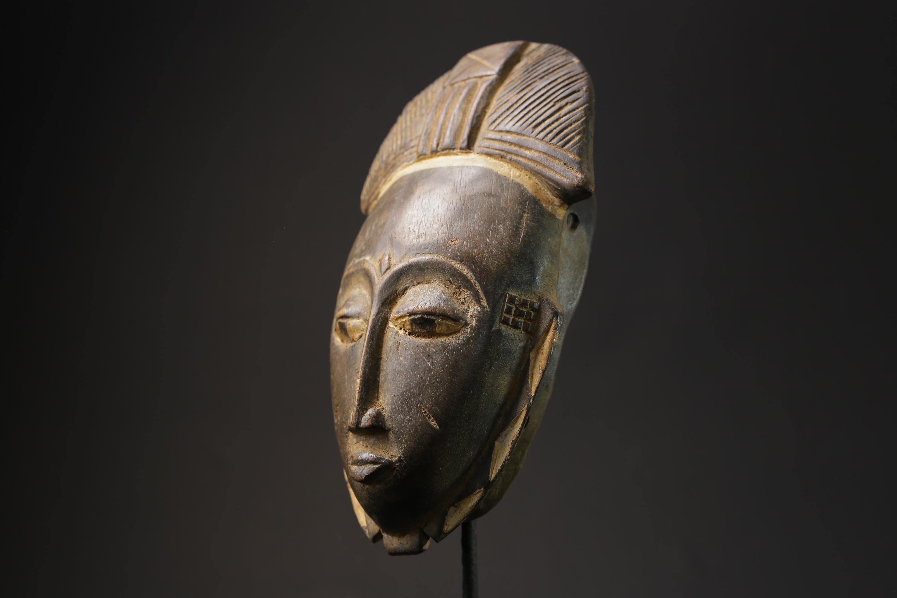 African Face Mask masks Hand Carved Wood Carved Yaure Guro masks for wall-8535