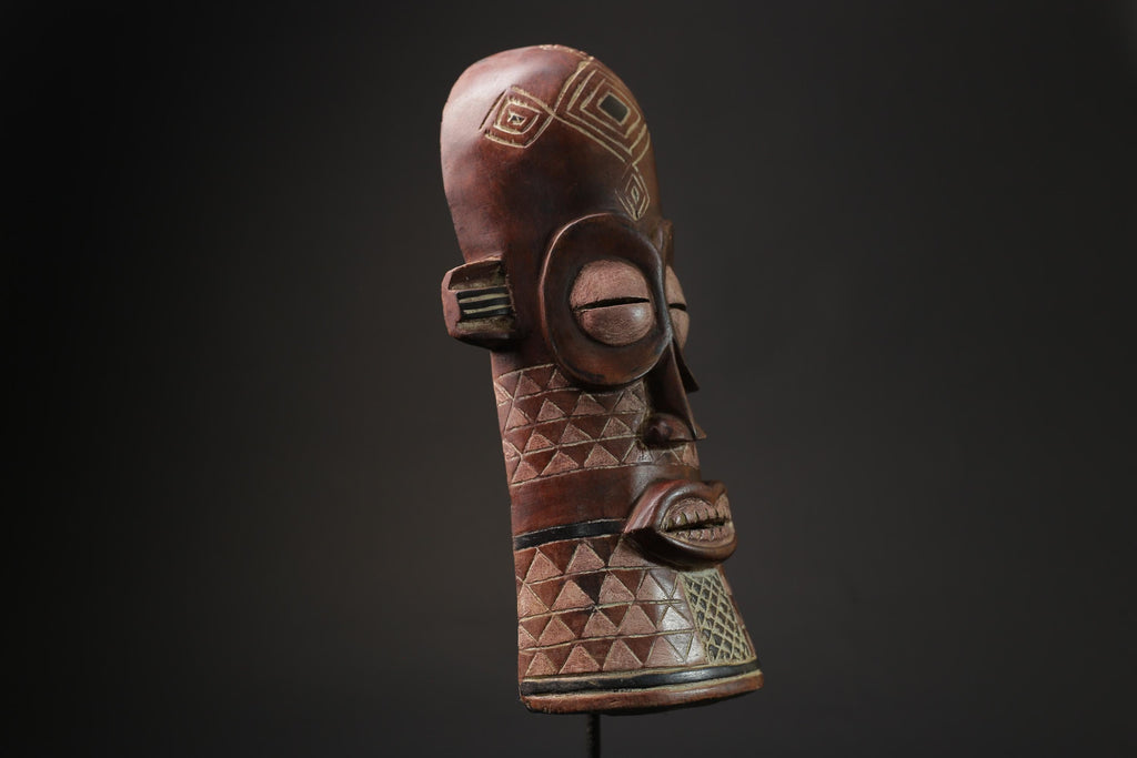African Mask Antiques Tribal Face Vintage Wood Carved Yaure Guro Mask masks for wall-G2413