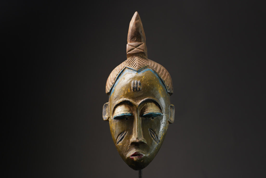 African Tribal Face Mask Wood Hand Carved Wall Hanging Guro Mask Baule masks for wall-G2420