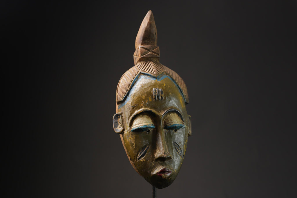 African Tribal Face Mask Wood Hand Carved Wall Hanging Guro Mask Baule masks for wall-G2420