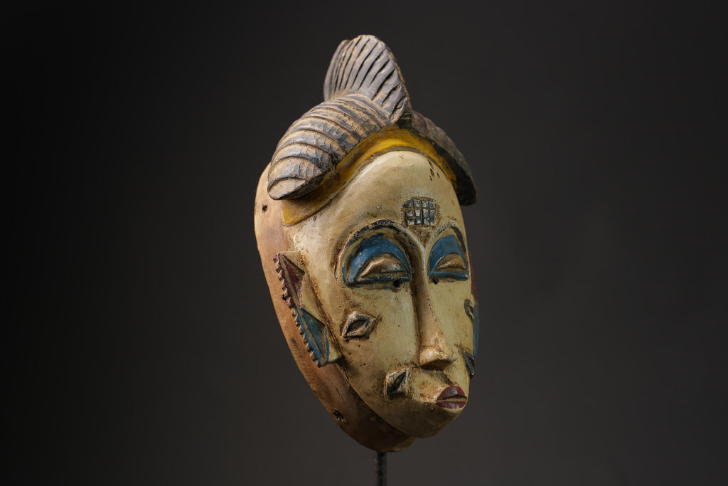 African Tribal Face Mask Wood Hand Carved Wall Hanging Guro Mask Baule masks for wall-G2422