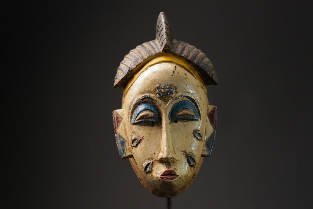 African Tribal Face Mask Wood Hand Carved Wall Hanging Guro Mask Baule masks for wall-G2422