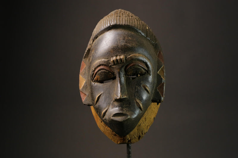 African wood mask antiques Vintage Carved Wood Hanging Baule Guro Female Masks for wall-7315