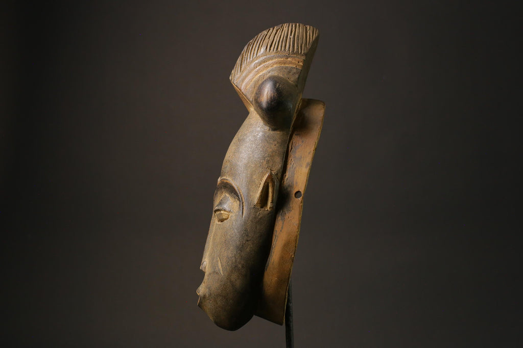 African wood mask antiques made of carved wood Vintage Yohoure Masks for wall-7313